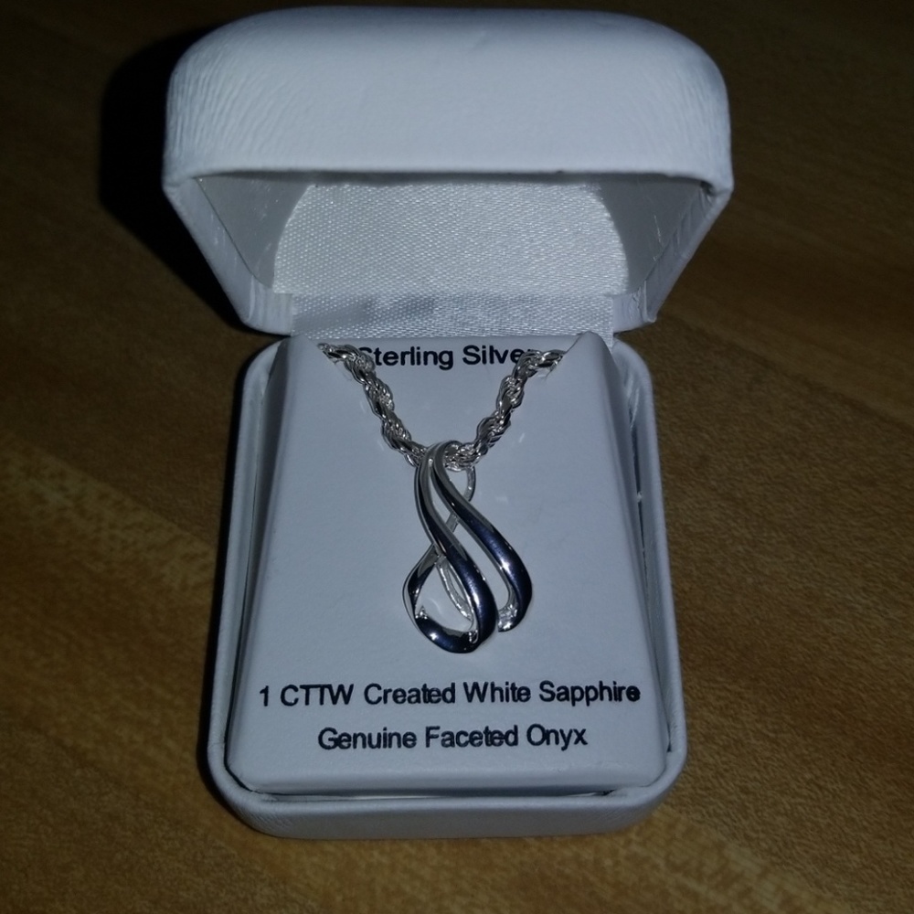 White Sapphire Sterling Silver Necklace